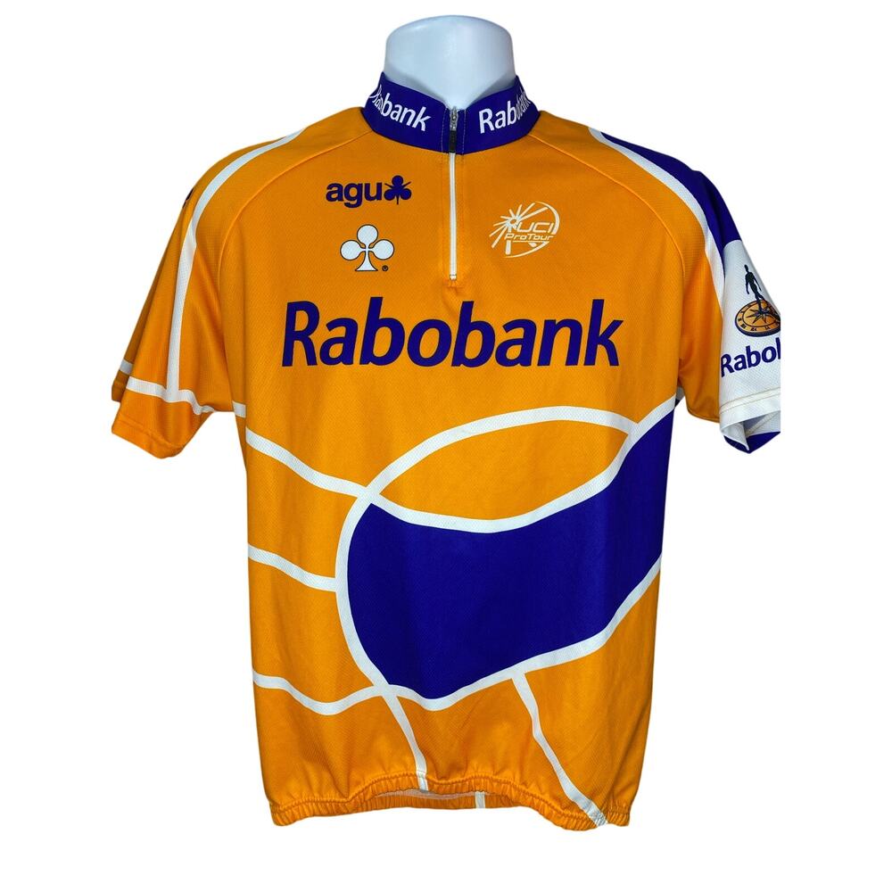 AGU Italia Rabobank Cycling Jersey Men’s Size Large Italy Bike Shirt S/S